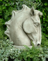 Equine horse head sculpture for the garden-right side